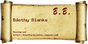 Básthy Bianka névjegykártya